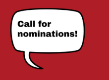 text blurb and "call for nominations!"